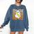 Happy Fri-Yay Friday Lovers Groovy Teacher Life Halloween Comfort Colors Sweatshirt Denim