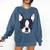 Kids Boston Terrier Dog For Women And Girls Comfort Colors Sweatshirt Denim