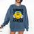 Kindergarten Teacher Hippie Smile Face Back School Comfort Colors Sweatshirt Denim