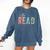Let's Read Book Nerd Reading Book Lover Librarian Teacher Comfort Colors Sweatshirt Denim