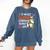 Llama Learning Teachers Students Alpaca Lover Back To School Comfort Colors Sweatshirt Denim