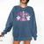 In October We Wear Pink Ballet Ghost Teacher Breast Cancer Comfort Colors Sweatshirt Denim