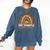 One Thankful Science Teacher Rainbow Boho Fall Thanksgiving Comfort Colors Sweatshirt Denim