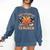 One Thankful Teacher Thanksgiving Retro Groovy Fall Teachers Comfort Colors Sweatshirt Denim