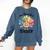 One Thankful Teacher Turkey Pencil Thanksgiving Teachers Comfort Colors Sweatshirt Denim