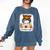 One Thankful Teacher's Aide Messy Bun Thanksgiving Fall Comfort Colors Sweatshirt Denim