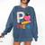 P Is For Pre K Teacher Student Pencil Apple Back To School Comfort Colors Sweatshirt Denim