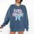 Preppy Fifth Grade Teacher Blue Floral Coquette Pencil Bow Comfort Colors Sweatshirt Denim