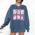 Preppy Spooky Teacher Halloween Ghost Coquette Bow Autumn Comfort Colors Sweatshirt Denim