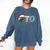 PTO Santa Hat Reindeer Parent Teacher Organization Christmas Comfort Colors Sweatshirt Denim