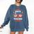Red & Blue Teacher Crew Shirt 4th Of July Sunglasses Comfort Colors Sweatshirt Denim