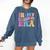 Retro Groovy Retirement Era Retired Teacher Comfort Colors Sweatshirt Denim
