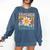 Retro Teacher Daisy Colorful Elementary School Teacher Comfort Colors Sweatshirt Denim