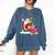 Santa Ugly Christmas Tree Lights Boston Terrier Dog Lover Comfort Colors Sweatshirt Denim
