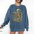 Skeleton Book Floral Skull Halloween Teacher Costume Comfort Colors Sweatshirt Denim