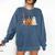 Spooky Ghost Boston Terrier Pumpkin Halloween Dog Lover Comfort Colors Sweatshirt Denim