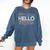 Start With Hello Different World Language Learning Teacher Comfort Colors Sweatshirt Denim Start With Hello Different World Language Learning Teacher Comfort Colors Sweatshirt Denim