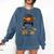STEM Teacher Messy Bun Fall Vibes Autumn Thanksgiving Men Women Comfort Colors Sweatshirt Denim