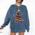 Teacher Crayon Christmas Tree Lights Student School Xmas Comfort Colors Sweatshirt Denim