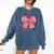 Teaching Is A Work Of Heart Pencil Bow Teacher Valentine Comfort Colors Sweatshirt Denim