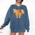 Thanksgiving Teacher Pencil Bow One Thankful Teacher Fall Comfort Colors Sweatshirt Denim
