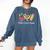 Tie Dye Hippie Peace Love Teach Teacher Appreciation Comfort Colors Sweatshirt Denim