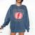 Tired Teachers Club Study Lover School Apparel Comfort Colors Sweatshirt Denim