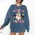 Trick Or Teach Groovy Teacher Halloween Retro Floral Ghost Comfort Colors Sweatshirt Denim