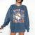 Trick Or Teach Groovy Teacher Halloween Retro Ghost Comfort Colors Sweatshirt Denim