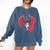 Valentine's Day Boston Terrier Comfort Colors Sweatshirt Denim
