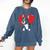 Valentine's Day Boston Terrier Heart Comfort Colors Sweatshirt Denim