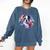 Watercolor Floral Boston Terrier Mama Dog Lover Mother's Day Comfort Colors Sweatshirt Denim