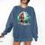 Whimsical Forest Adventures Sasquatch Bigfoot Walking Boston Terrier Dog Lovers Comfort Colors Sweatshirt Denim