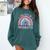 100th Day Of Kindergarten Teacher Kids 100 Days Smarter Comfort Colors Sweatshirt Blue Spruce