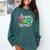 3rd Grade Team Pencil Teacher Student Back To School Girls Comfort Colors Sweatshirt Blue Spruce