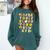 Alphabet Turkey Thanksgiving Costume Preschool Teacher Men Women Comfort Colors Sweatshirt Blue Spruce