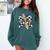 Back To School Hello Fifth Grade Teacher Coquette Pencil Bow Comfort Colors Sweatshirt Blue Spruce