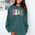 Back To School Teacher Para Preppy Checkered Para Life Comfort Colors Sweatshirt Blue Spruce