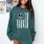 Best Boston Terrier Dog Mom Ever USA Flag For Men Women Kids Comfort Colors Sweatshirt Blue Spruce