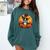 Boston Terrier Bostie Dog Breed Pet Halloween Pumpkins Comfort Colors Sweatshirt Blue Spruce