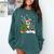 Boston Terrier Christmas Tree Lights Santa Hat Comfort Colors Sweatshirt Blue Spruce