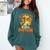 My Boston Terrier Dog Rides Shotgun Witch Halloween Men Women Comfort Colors Sweatshirt Blue Spruce