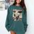 Boston Terrier Dog UFO Alien Extraterrestrial Selfie Comfort Colors Sweatshirt Blue Spruce