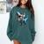 Boston Terrier Riding T-Rex Dinosaur Dog Lover Comfort Colors Sweatshirt Blue Spruce