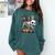 Boston Terrier Skeleton Mummy Witch Halloween Comfort Colors Sweatshirt Blue Spruce