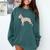 Boston Terrier Watercolor Flowers Comfort Colors Sweatshirt Blue Spruce