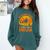 My Broom Broke So Now I Teach English Halloween Teacher Comfort Colors Sweatshirt Blue Spruce