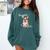 Brown Boston Terrier With Flowers And Feathers Comfort Colors Sweatshirt Blue Spruce