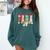 Cute Santas Favorite Para Christmas Paraprofessional Teacher Comfort Colors Sweatshirt Blue Spruce
