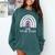 Early Headstart Cute Retro Rainbow Teachers Comfort Colors Sweatshirt Blue Spruce